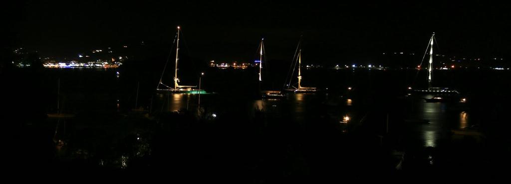 Kingfisher Lodge view by night - Millennium Cup and Bay of Islands Sailing Week, January 2017 © Steve Western www.kingfishercharters.co.nz